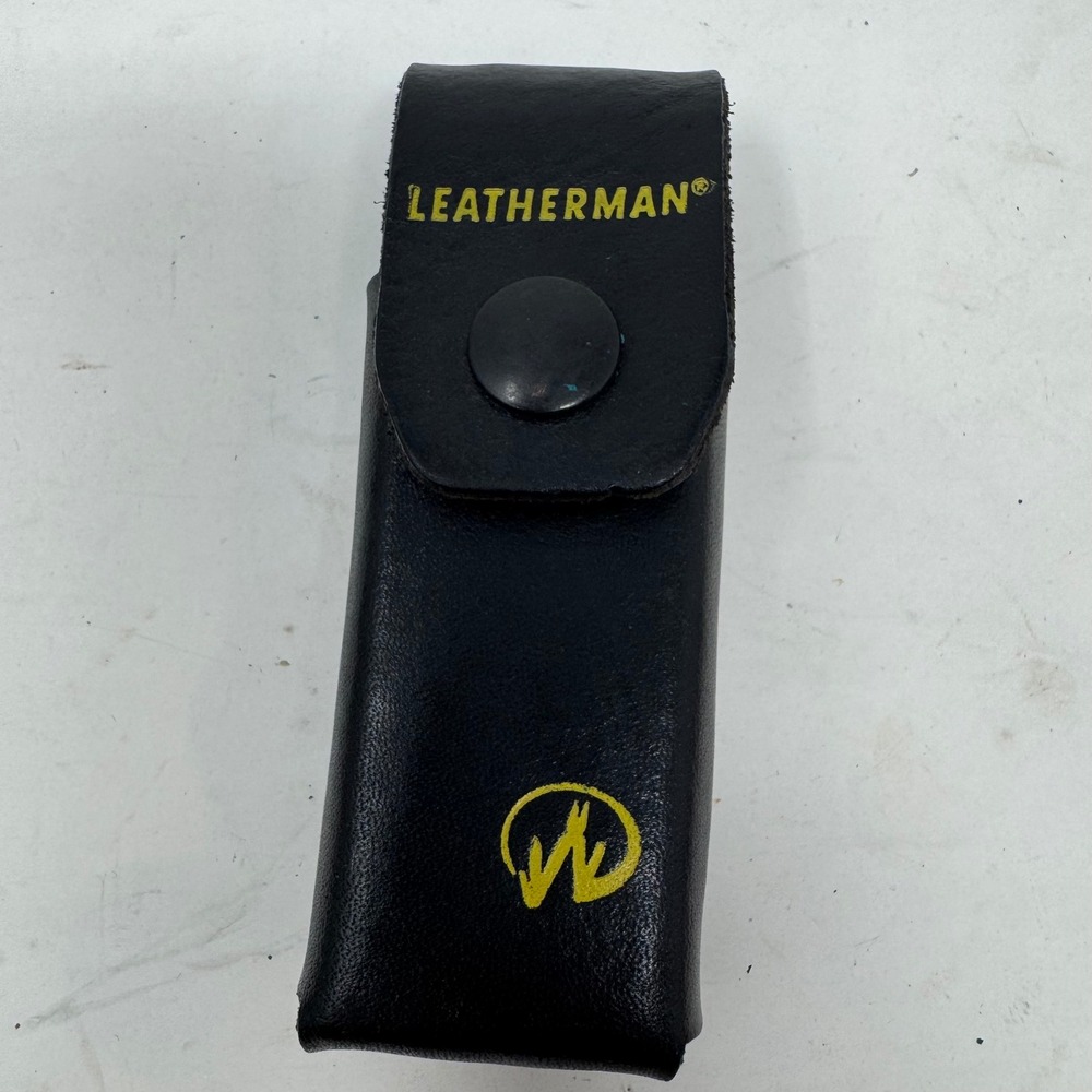 Leatherman Vintage Black Leather Multi-Tool Belt Sheath Pouch Snap Closure